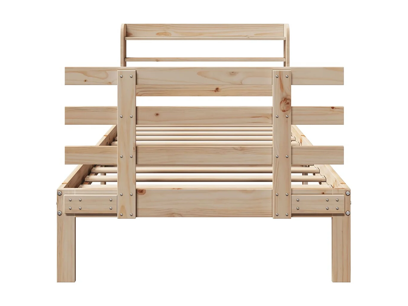 Estructura de cama con cabecero madera maciza pino 75x190 cm