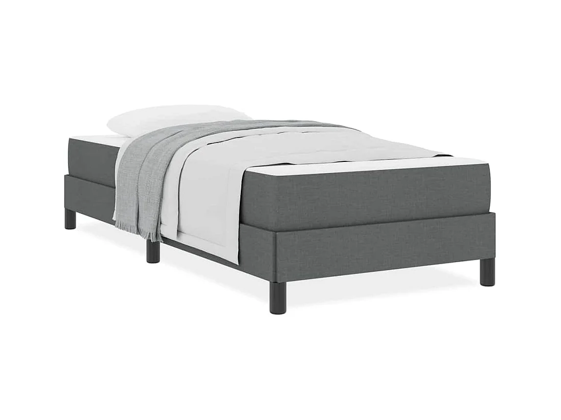 Cama tipo Box Spring con colchón Gris oscuro 80 x 200 cm tela