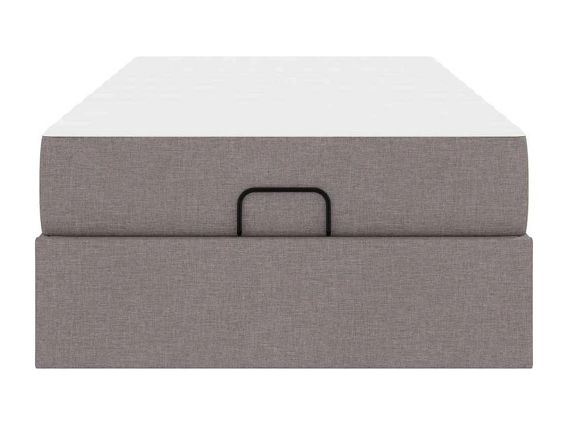 Cadre de lit avec matelas Taupe 100 x 200 cm tissu