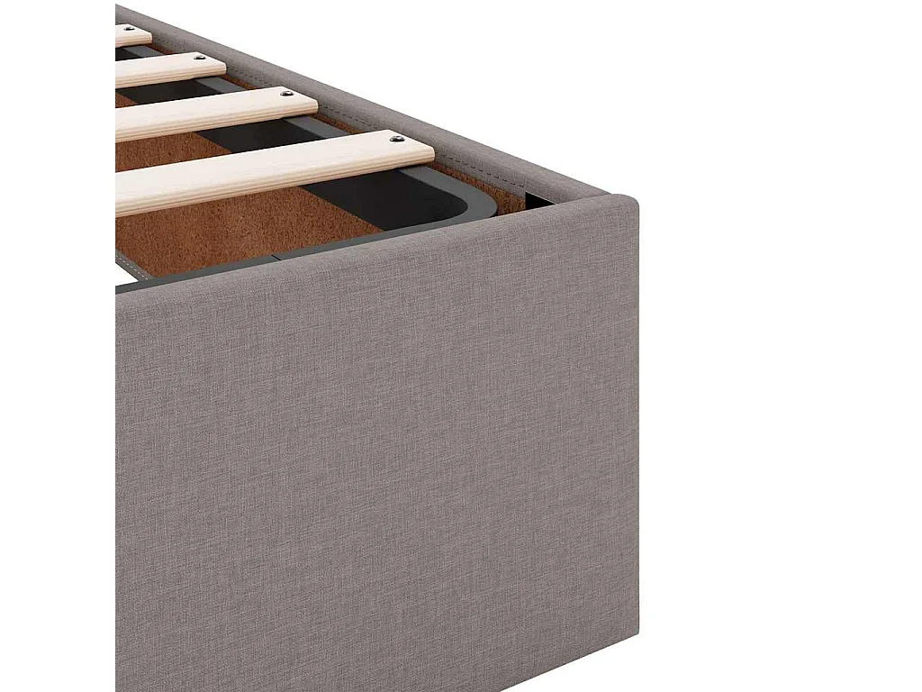 Cadre de lit avec matelas Taupe 100 x 200 cm tissu