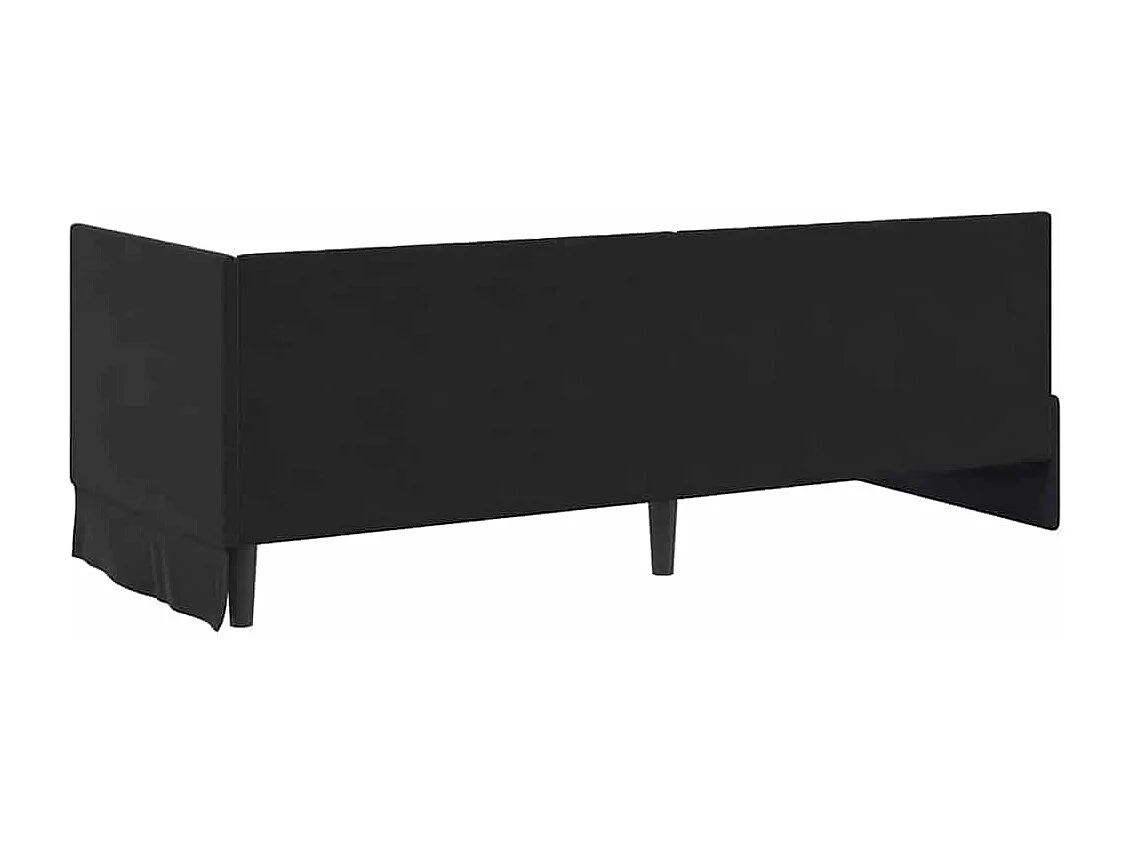 Estrutura de Cama de Canto Preto 80 x 200 cm Veludo