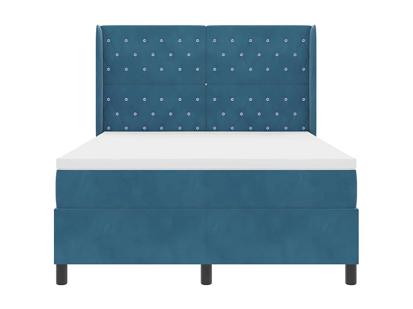 Cadre de lit avec Matelas LED Bleu 140 x 190 cm Velours