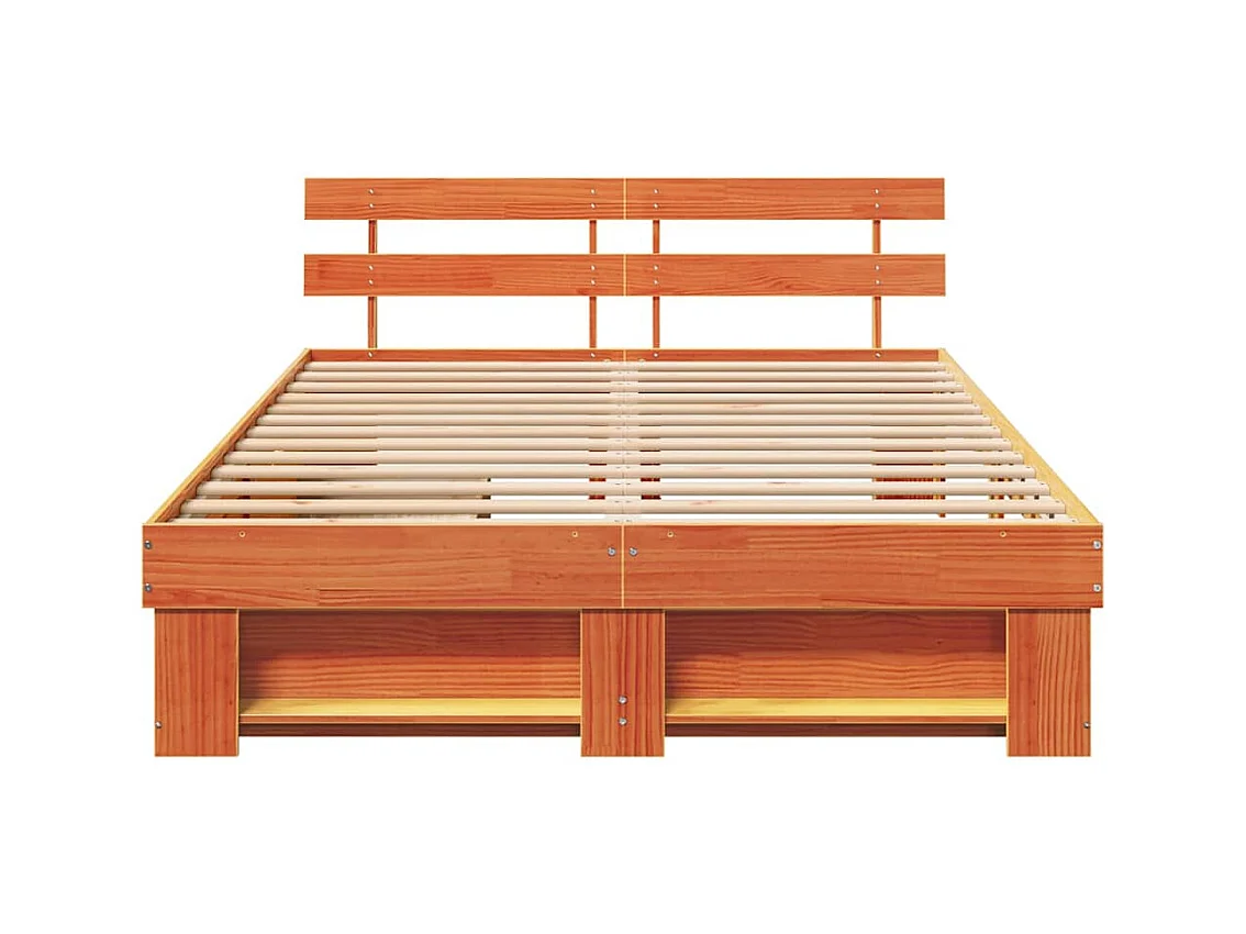 Cadre de lit Marron cire 160 x 200 cm Bois massif en pin