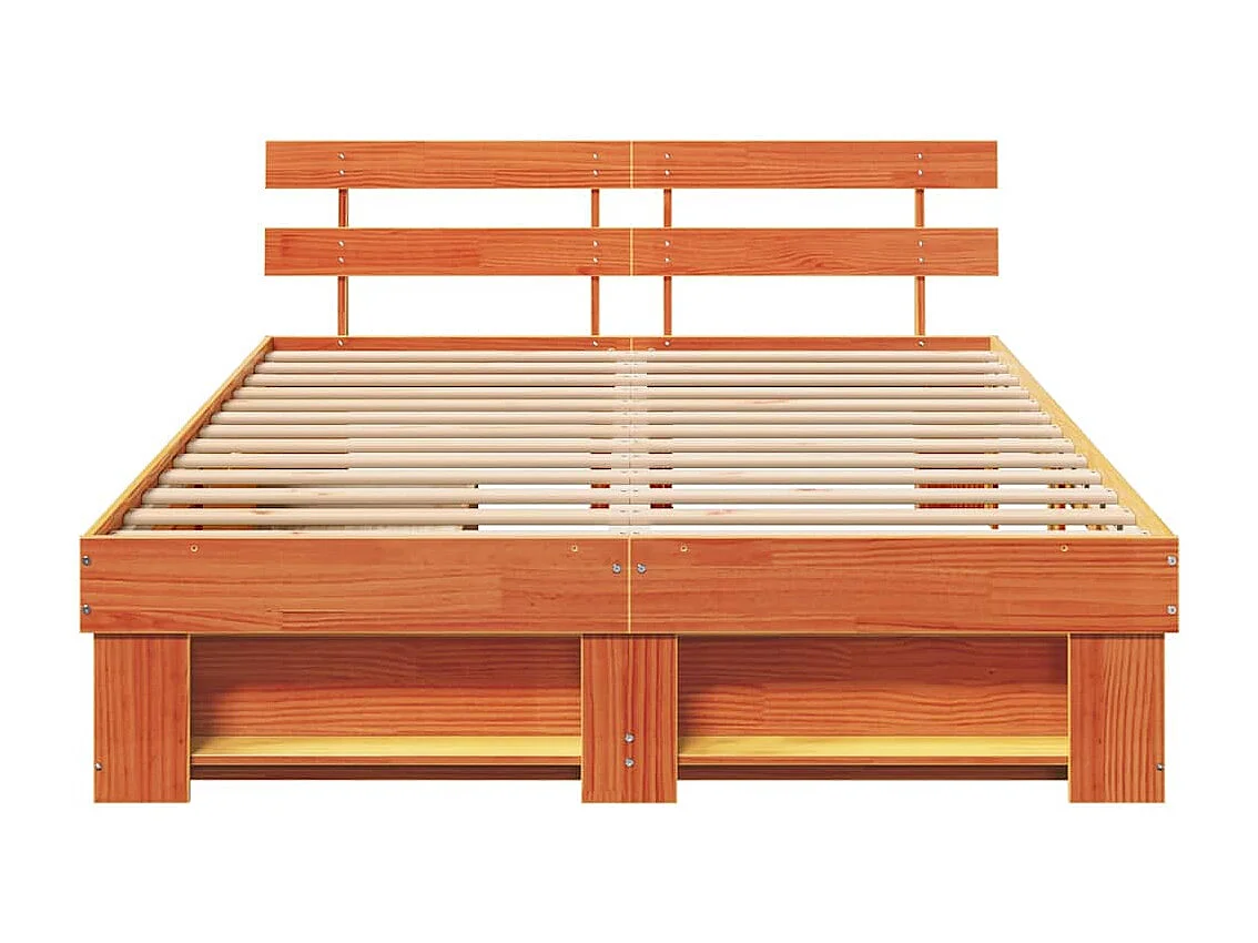 Cadre de lit Marron cire 160 x 200 cm Bois massif en pin