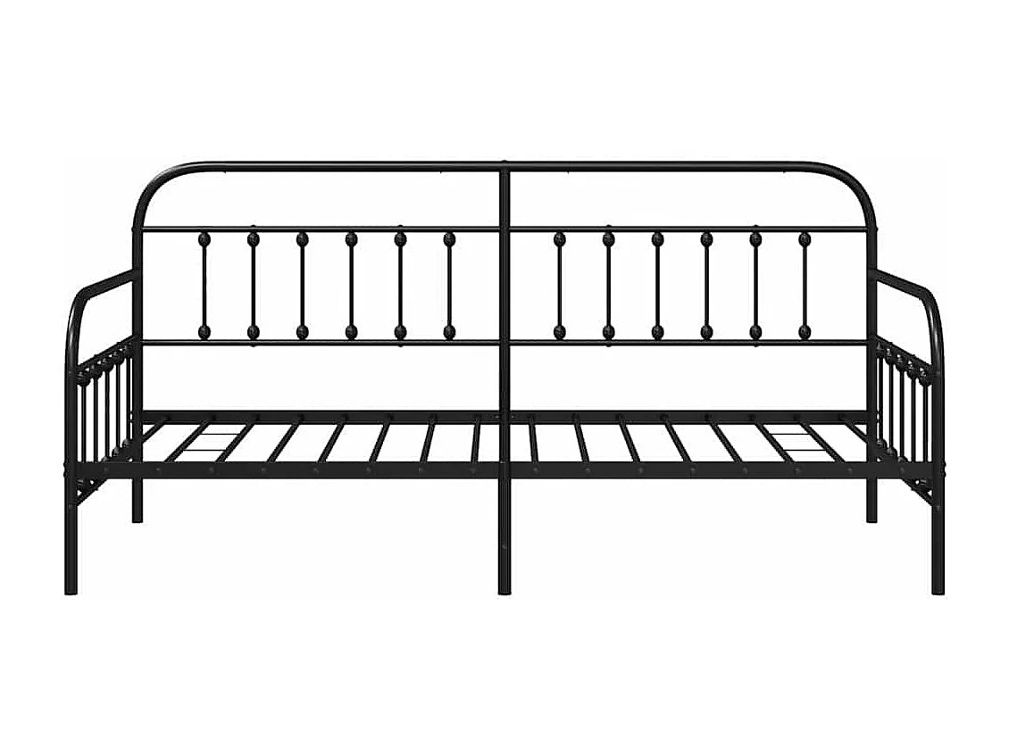 Estructura de cama de día con cabecera Negro 90 x 190 cm Acero