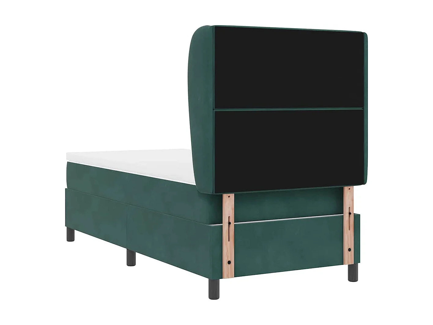 Cadre de lit avec matelas Vert foncé 100 x 200 cm Velours