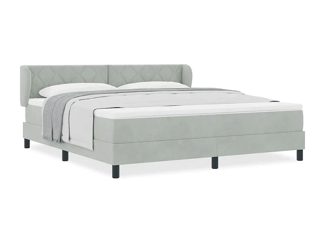 Cama con Somier y Colchón Gris Oscuro 80x200 cm Terciopelo