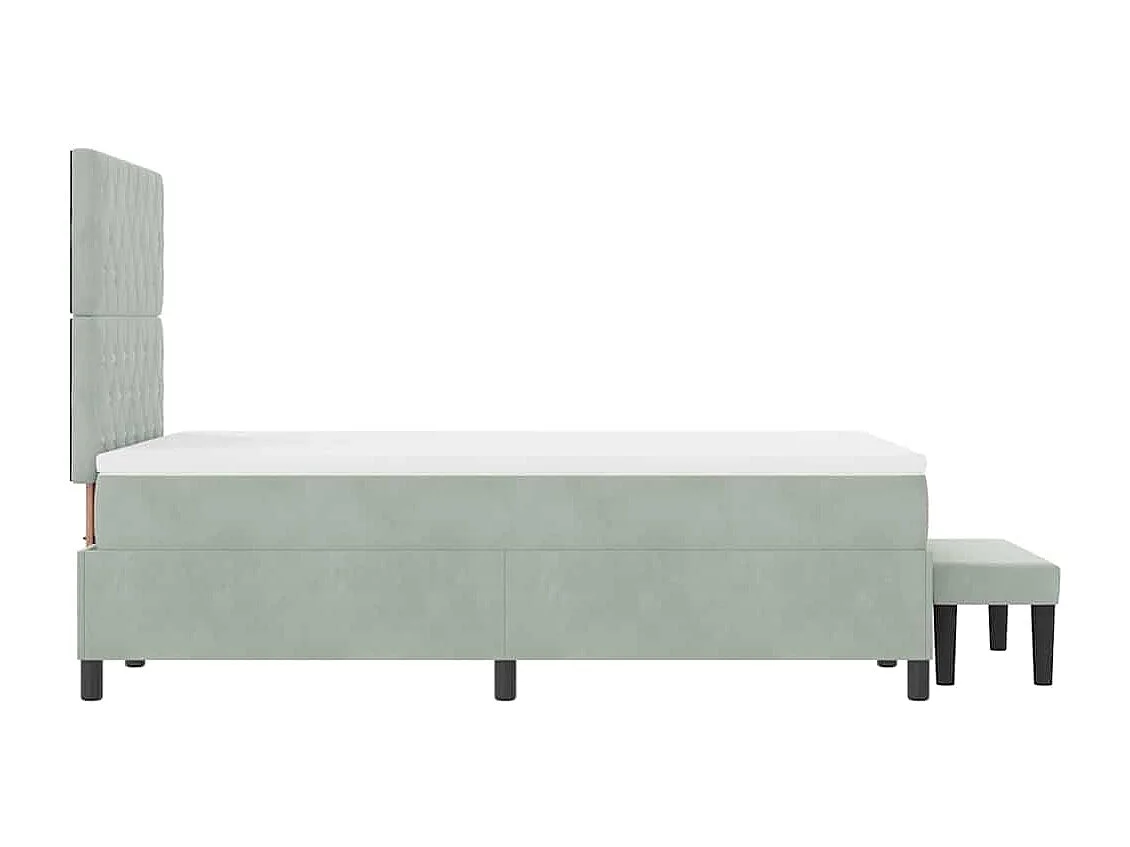 Cadre de lit avec matelas Gris clair 120 x 200 cm Velours
