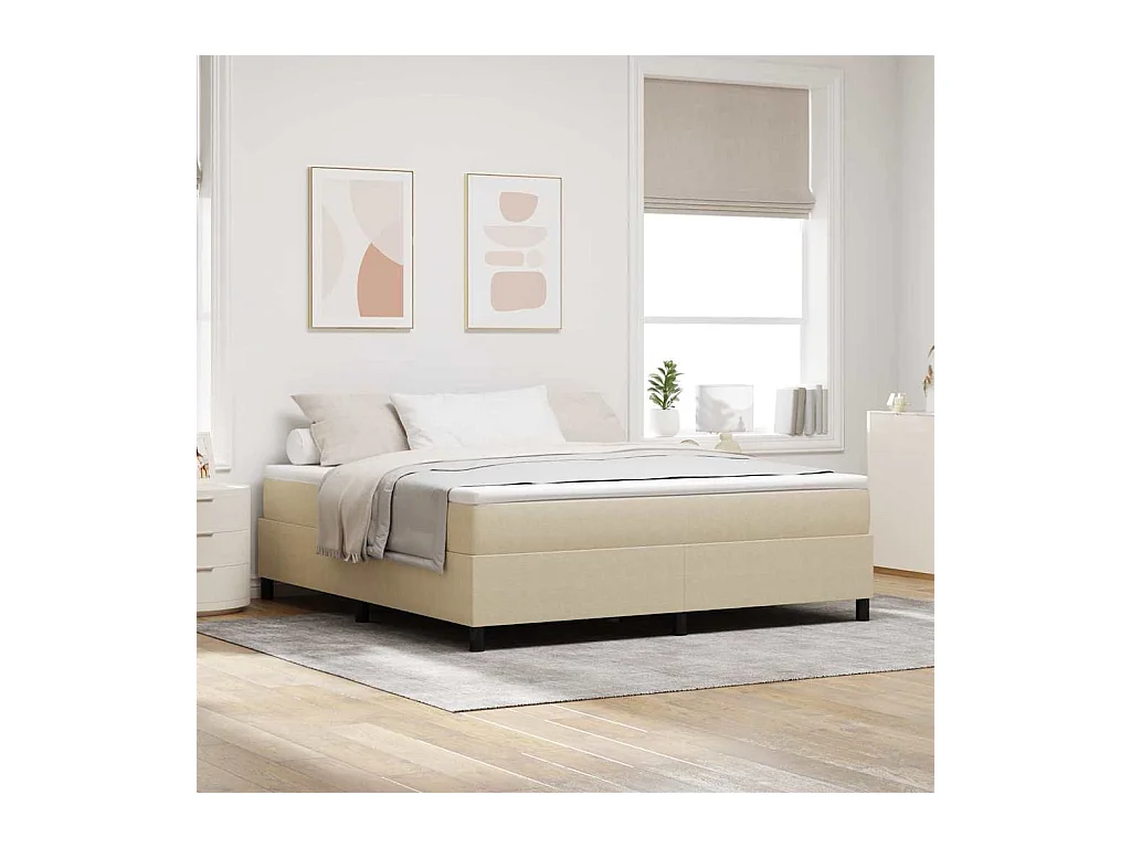Boxspring bed Grijs Groen 180 x 200 cm Katoenen stof
