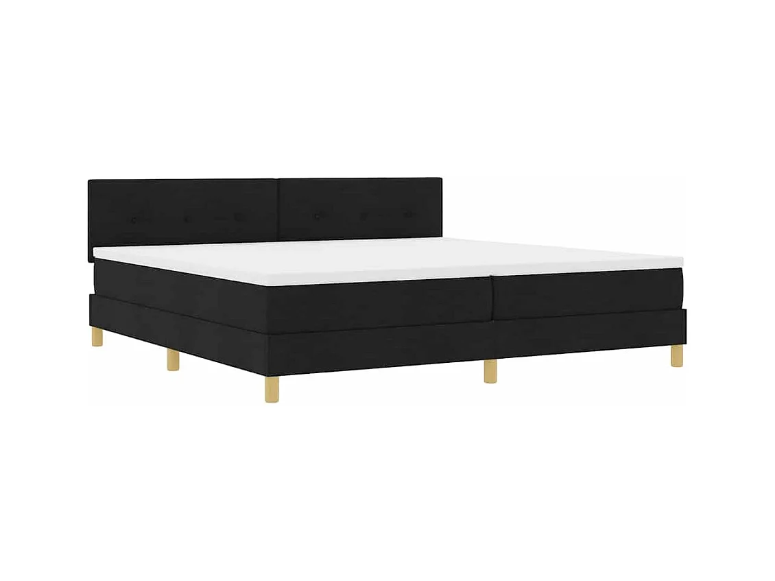Cama tipo Box Spring con colchón Negro 200 x 200 cm tela