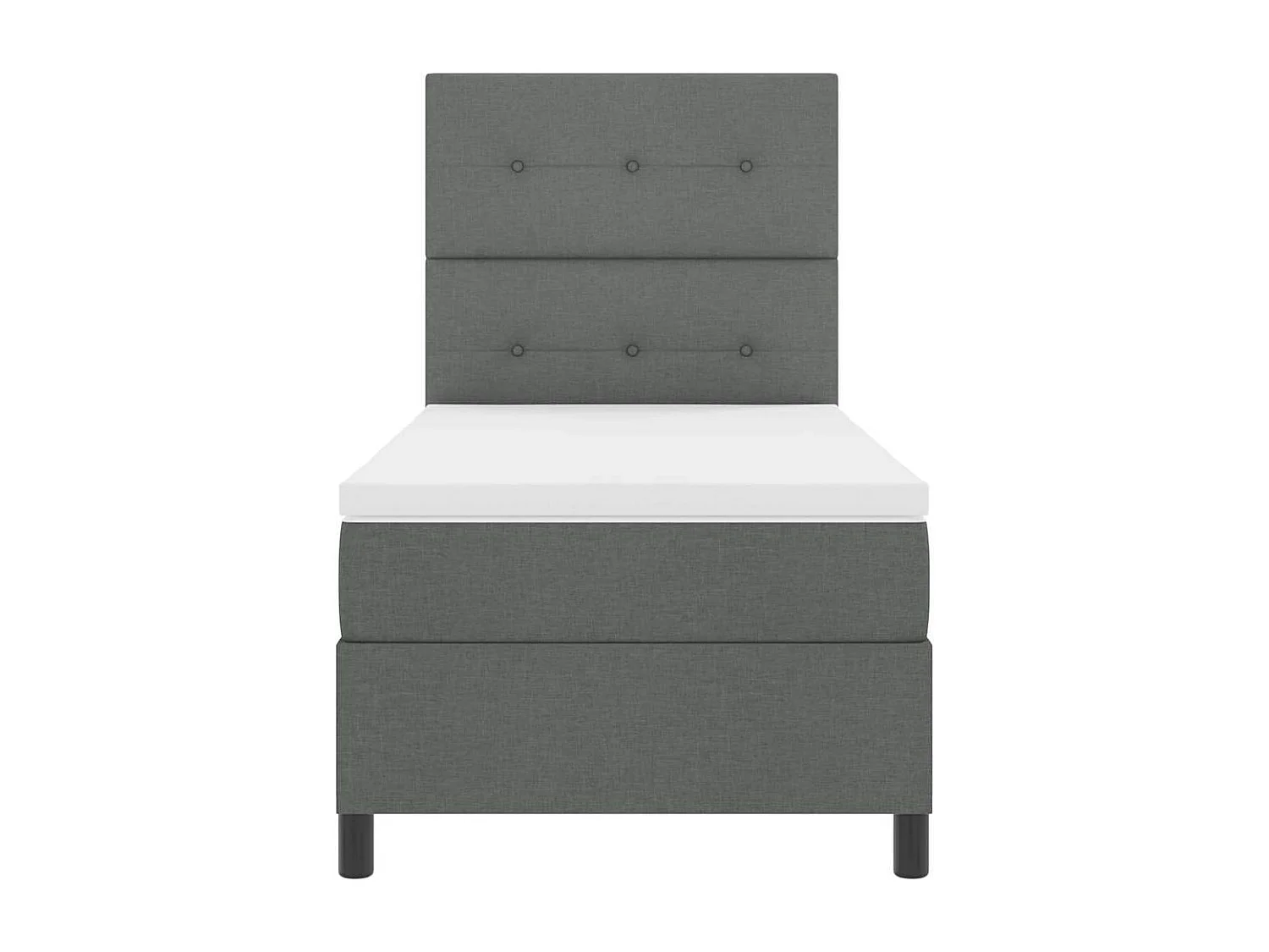 Cama Box com colchão Cinzento escuro 80 x 200 cm tecido