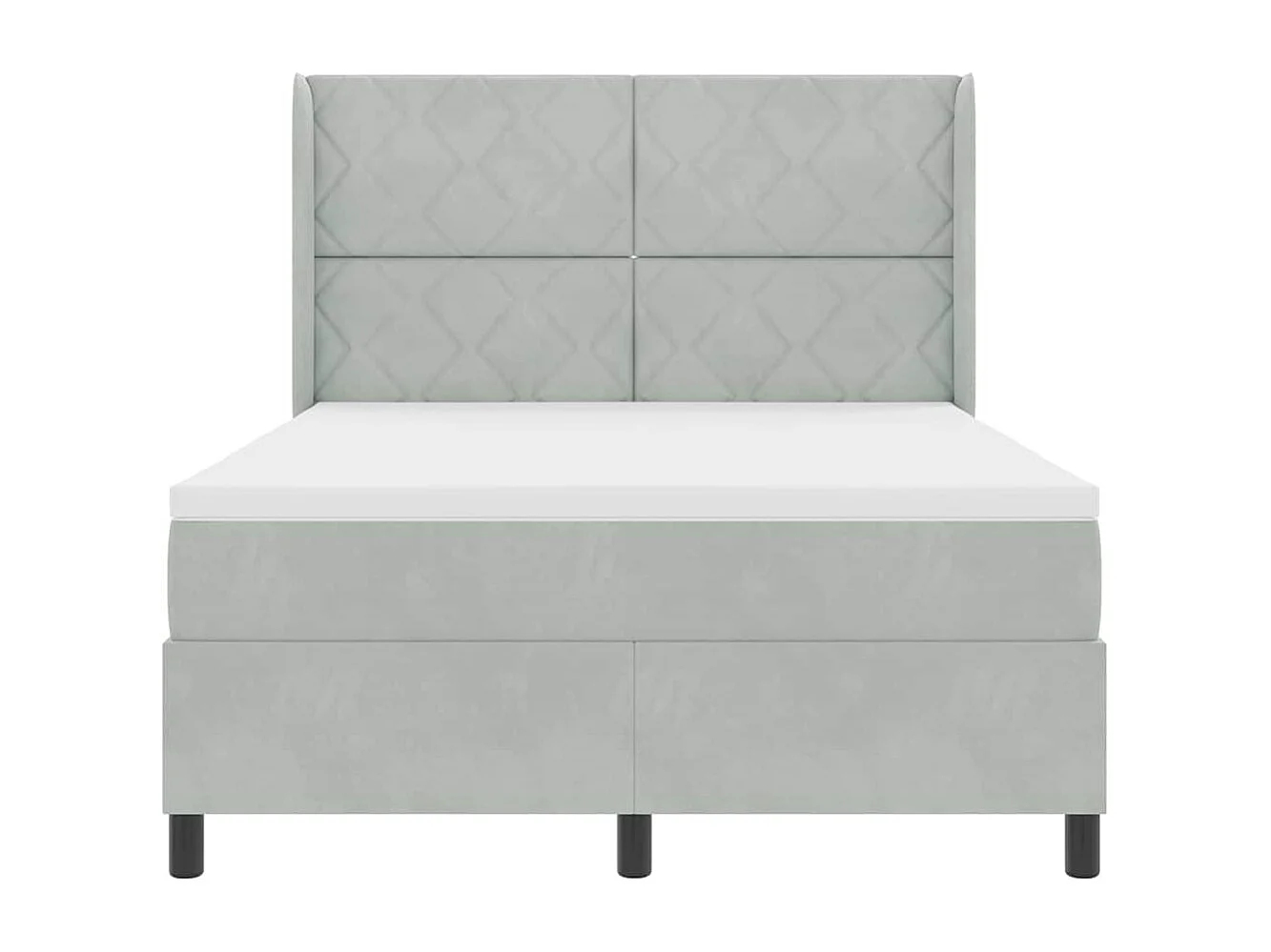 Cadre de lit avec Matelas LED Gris clair 140 x 200 cm Velours