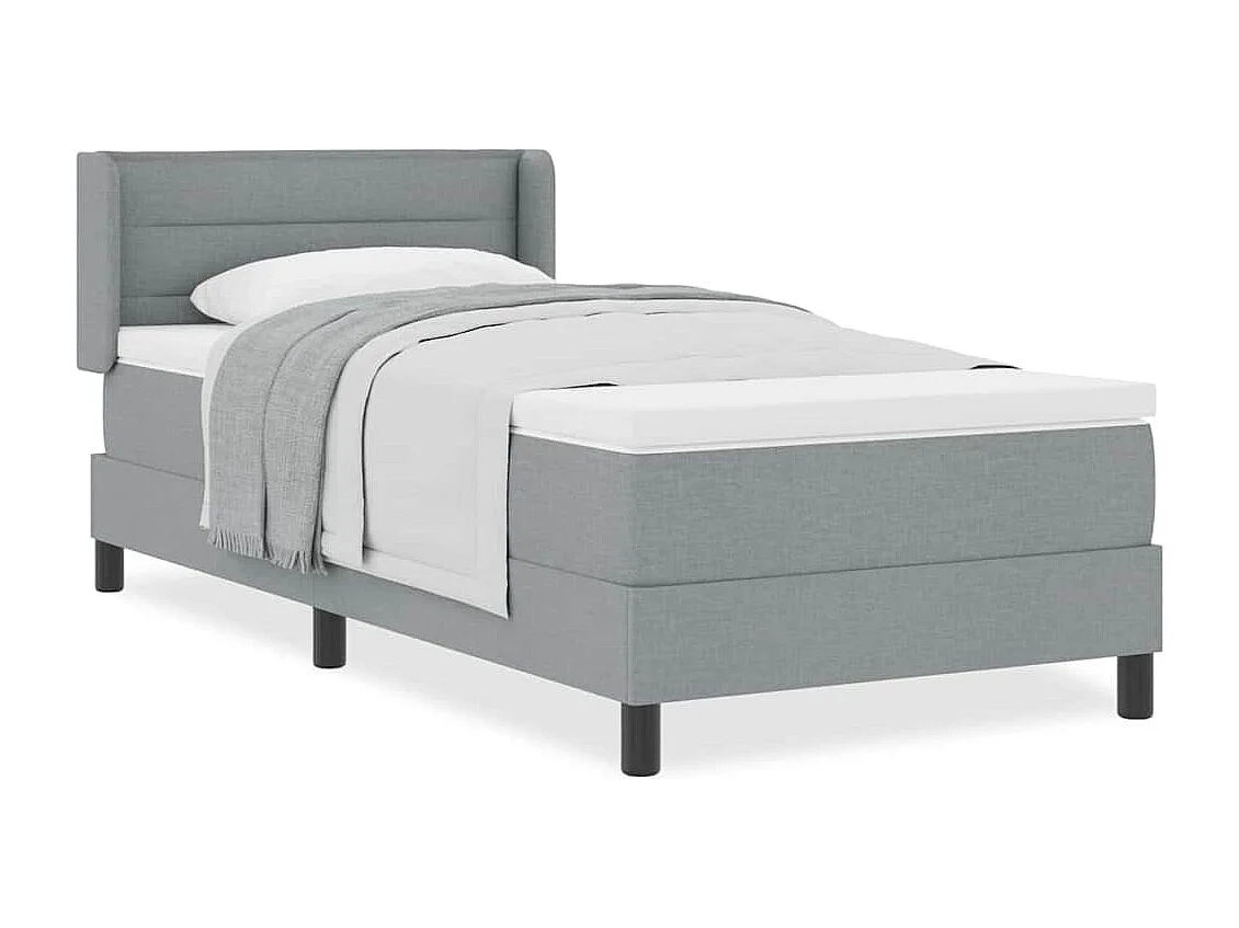 Cadre de lit avec matelas avec matelas Gris clair 80 x 200 cm
