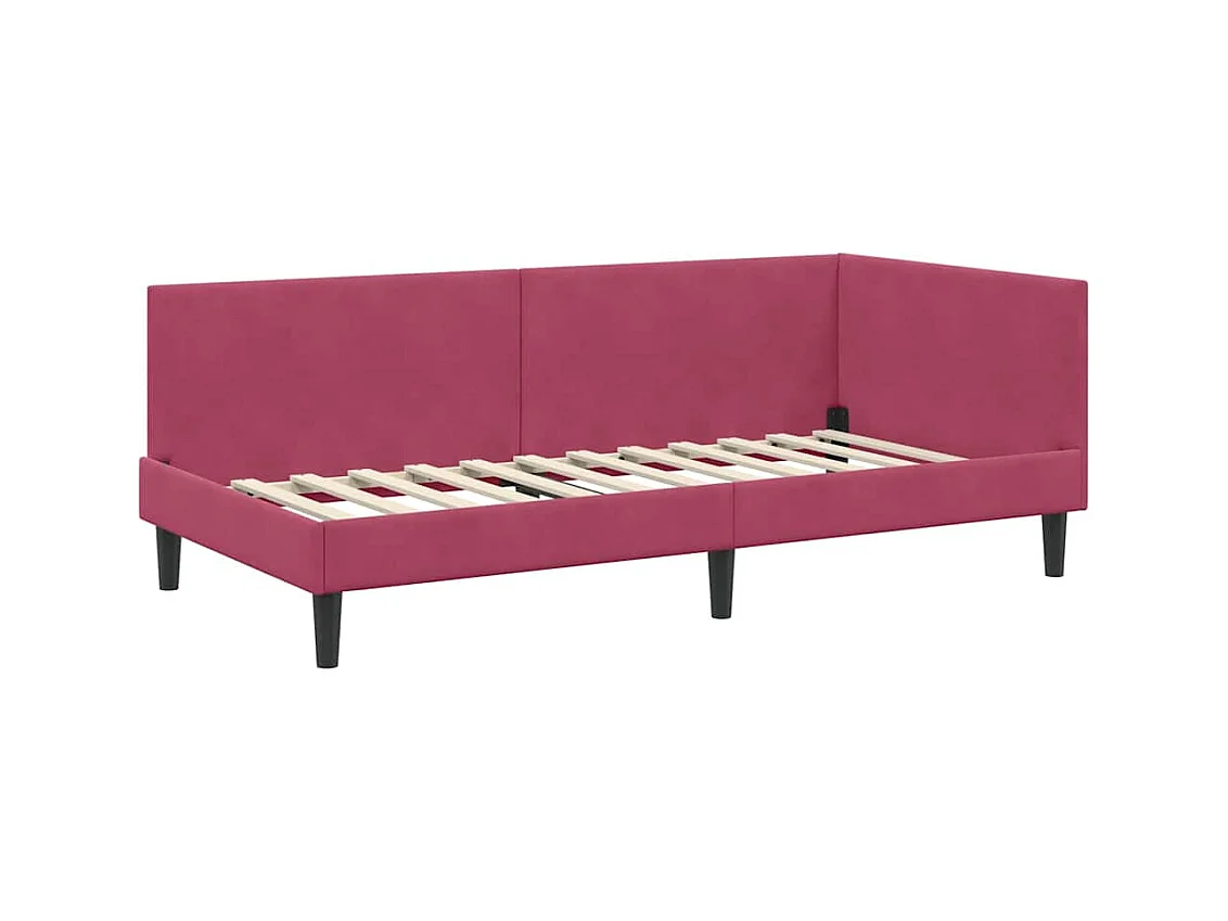 Cadre de lit d'angle Autre Rouge bordeaux 100 x 200 cm