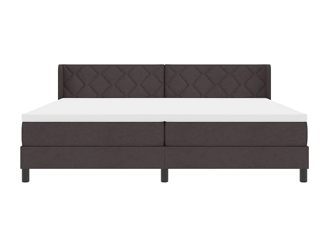 Cama box spring con colchón Marrón Oscuro 200 x 200 cm