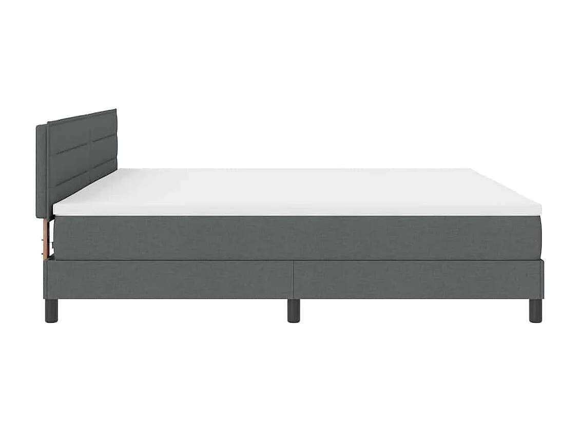 Cadre de lit avec matelas Gris foncé 200 x 200 cm tissu