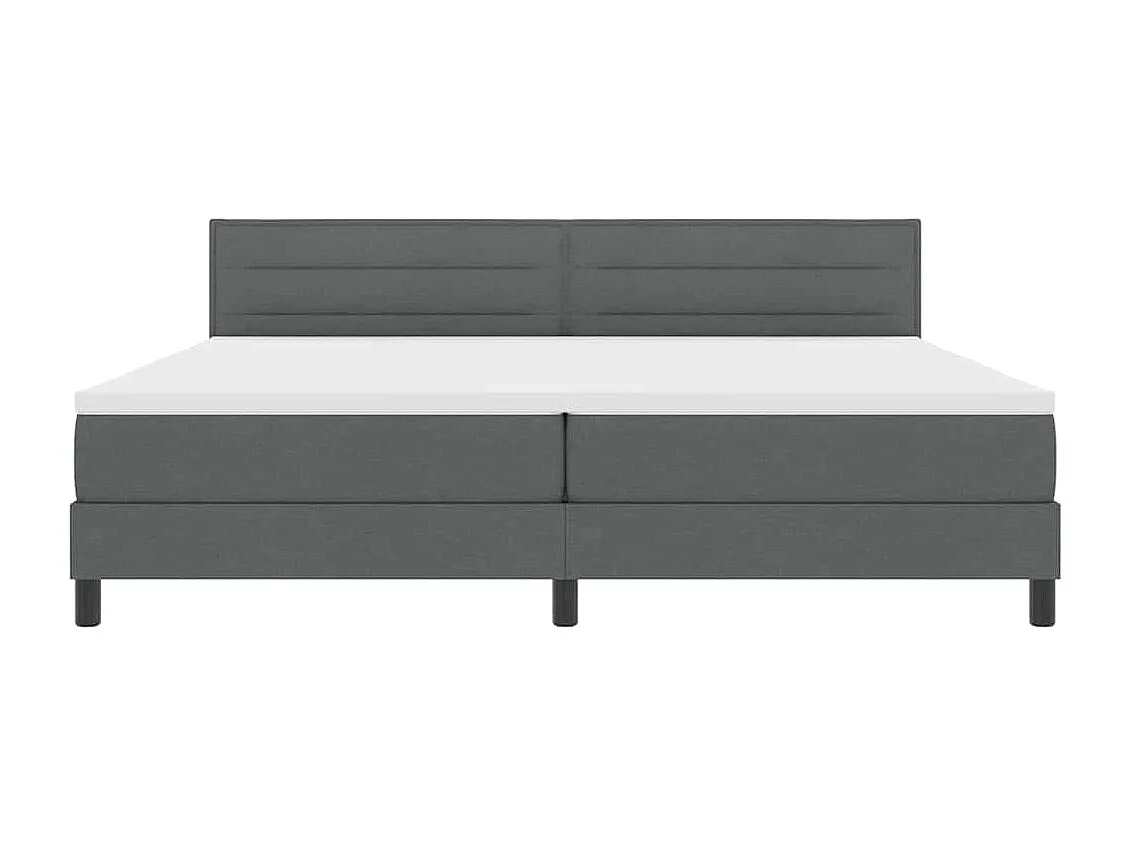 Cama tipo Box Spring con colchón Gris oscuro 200 x 200 cm tela