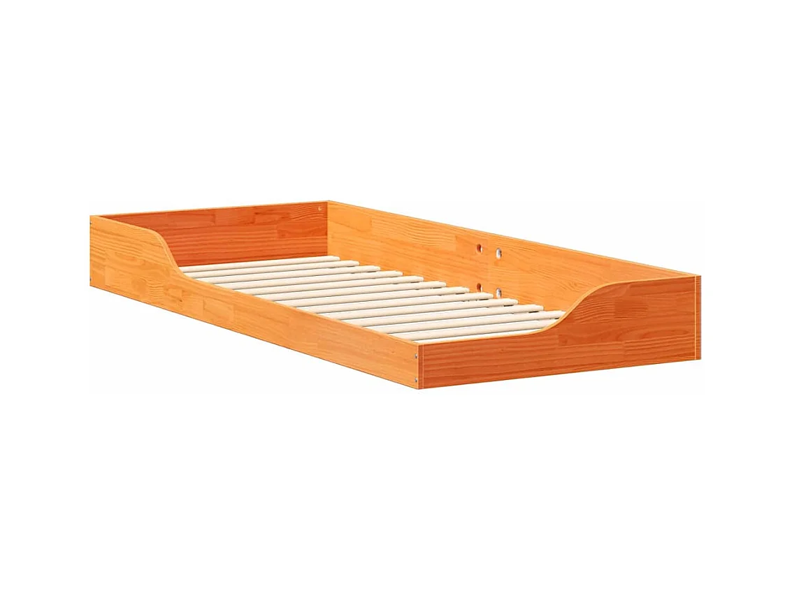 Cadre de lit surélevé Marron cire 100 x 220 cm