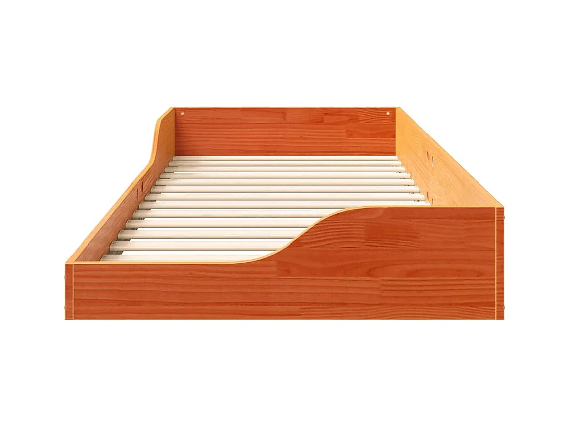 Cadre de lit surélevé Marron cire 100 x 220 cm