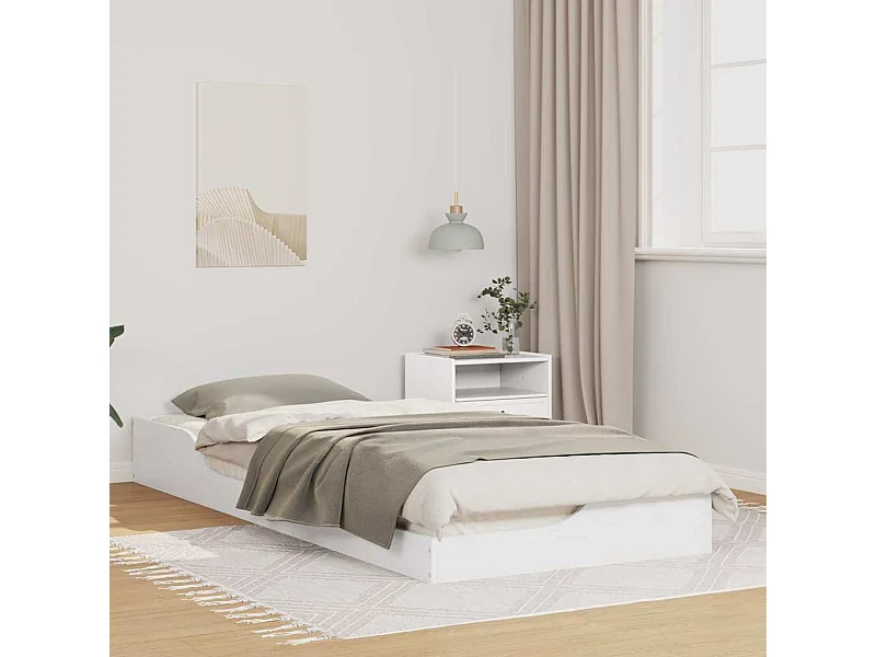 Estrutura de cama de chão Branco 90 x 220 cm