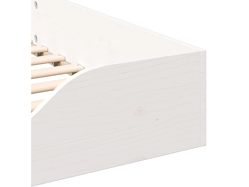 Cadre de lit surélevé Blanc 90 x 220 cm Bois massif en pin