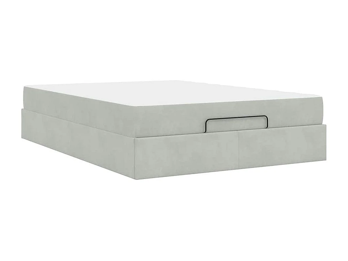 Estrutura da Cama Cinzento-claro 160 x 200 cm Veludo