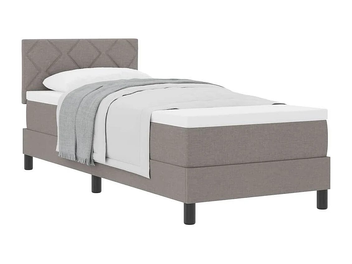 Cama box spring con colchón con colchón Taupé 80 x 200 cm tela