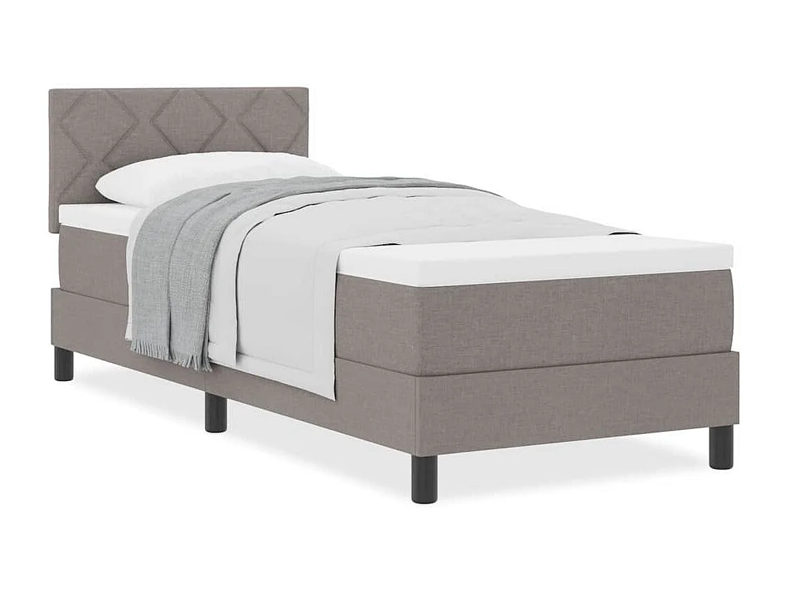 Cama box spring con colchón con colchón Taupé 80 x 200 cm tela