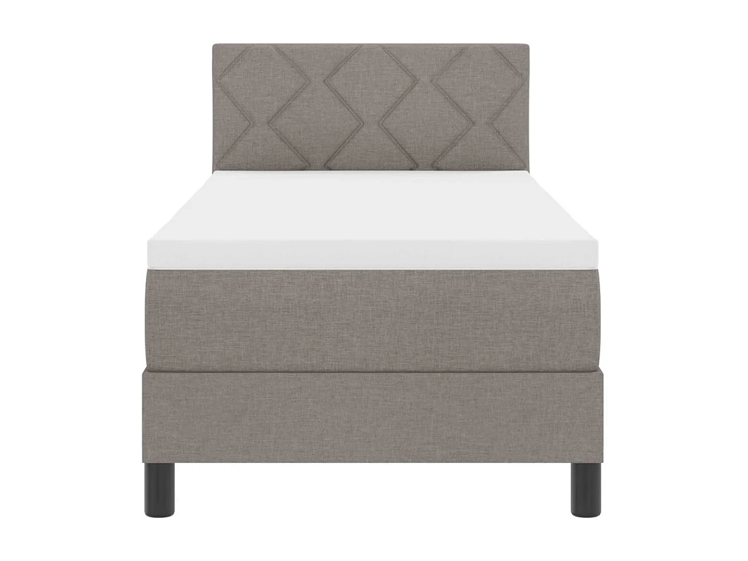 Cama box spring con colchón con colchón Taupé 80 x 200 cm tela