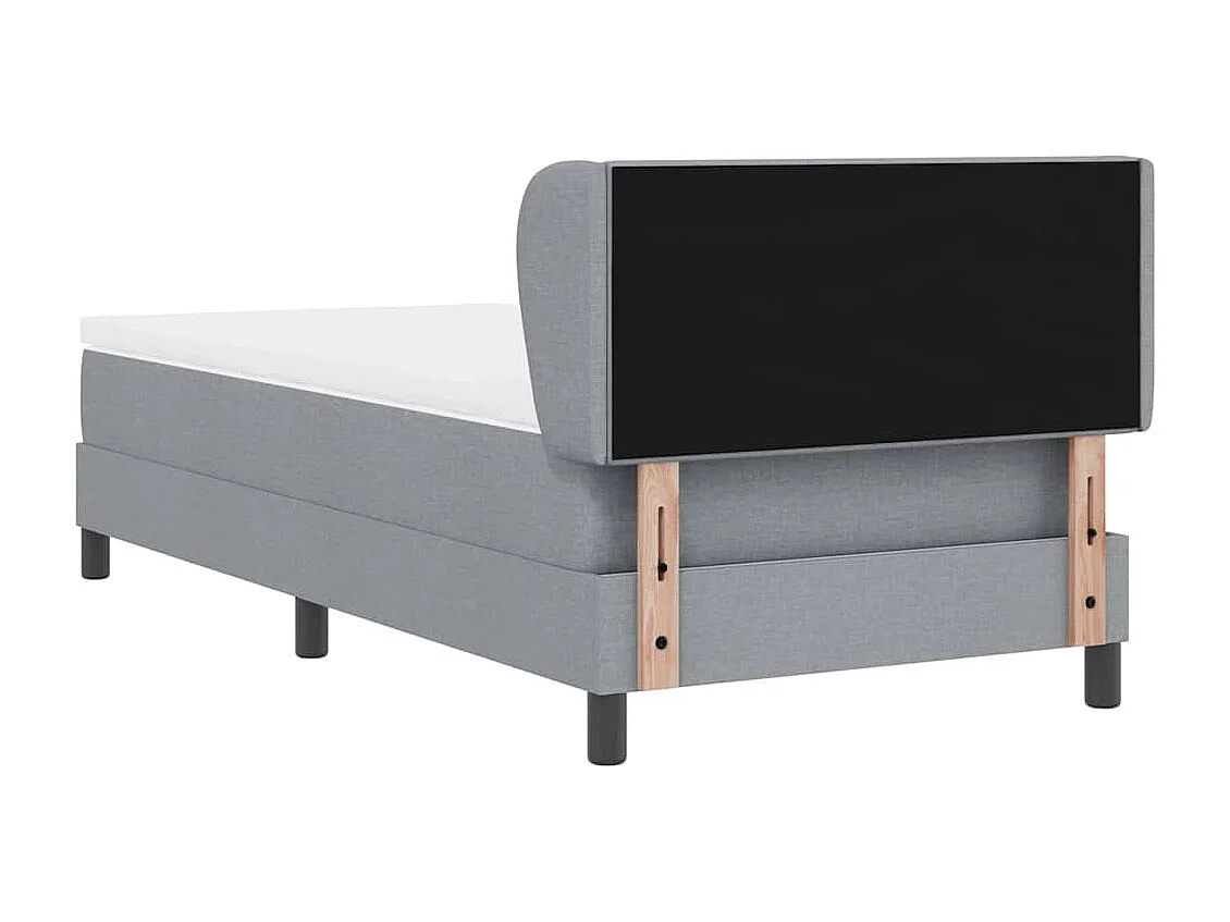 Cadre de lit avec matelas Gris clair 90 x 190 cm tissu