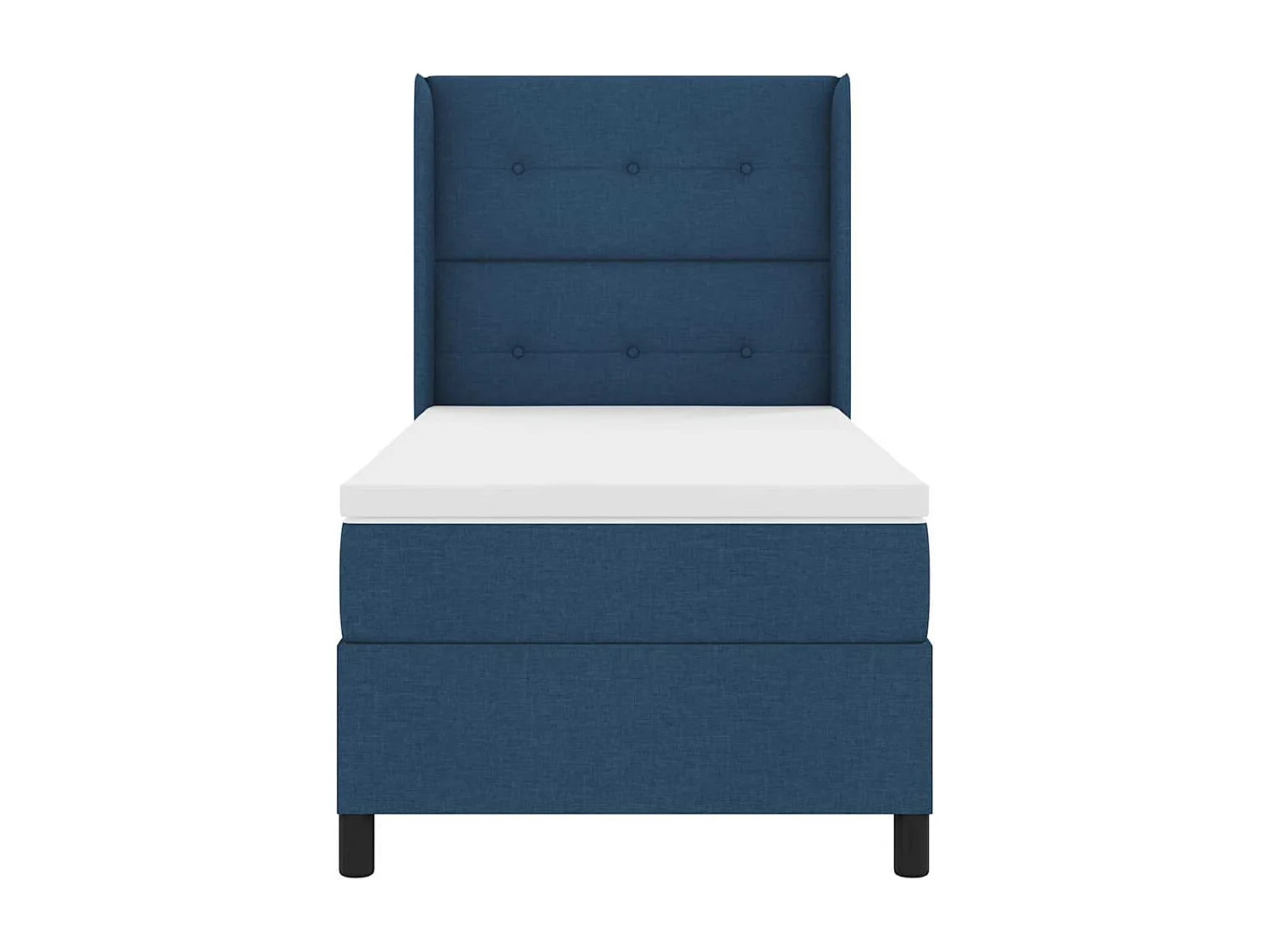 Cama tipo Box Spring con colchón Azul 90 x 200 cm tela