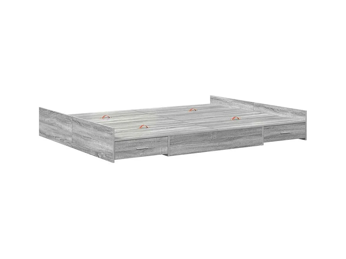 Cadre de lit avec rangement Sonoma gris 140 x 200 cm