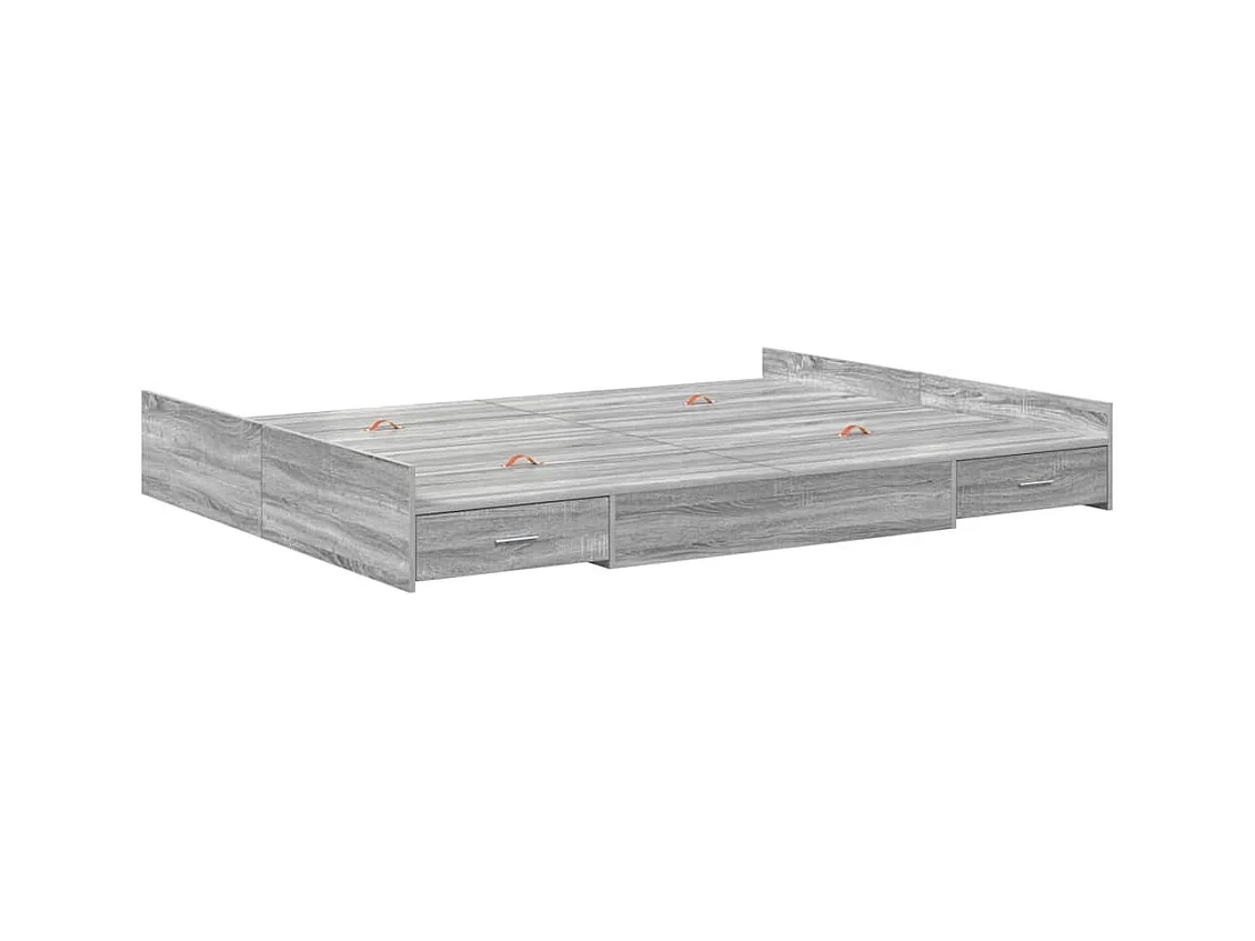 Cadre de lit avec rangement Sonoma gris 140 x 200 cm