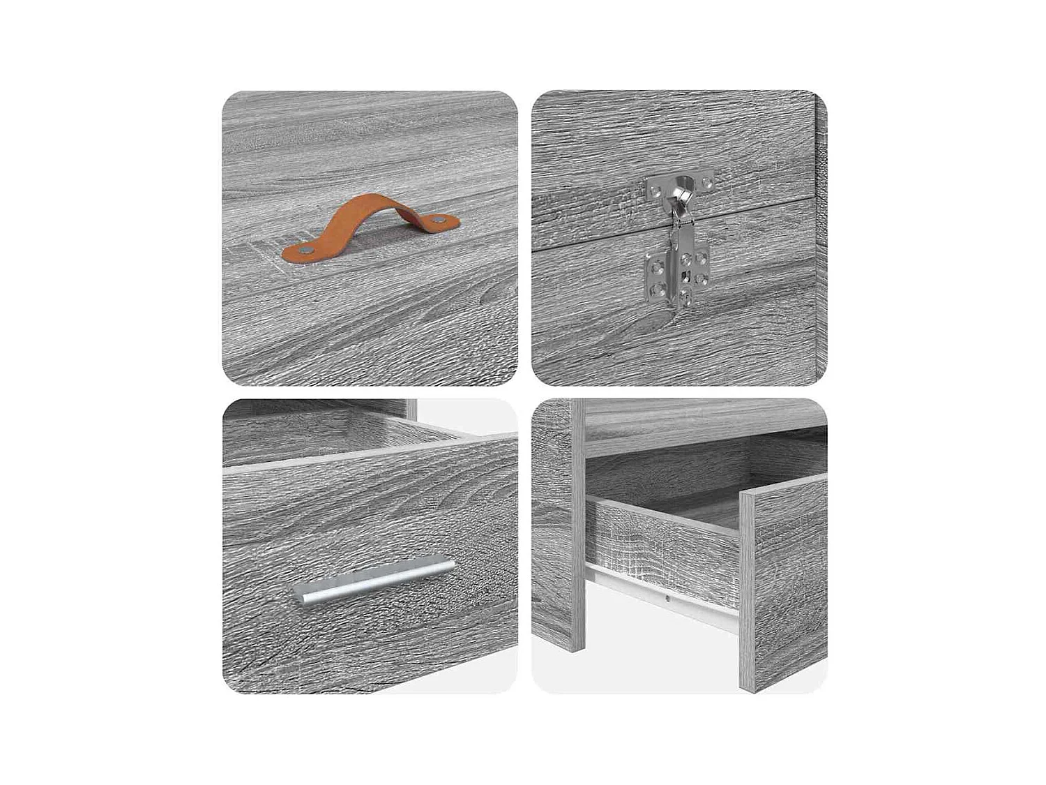 Cadre de lit avec rangement Sonoma gris 140 x 200 cm