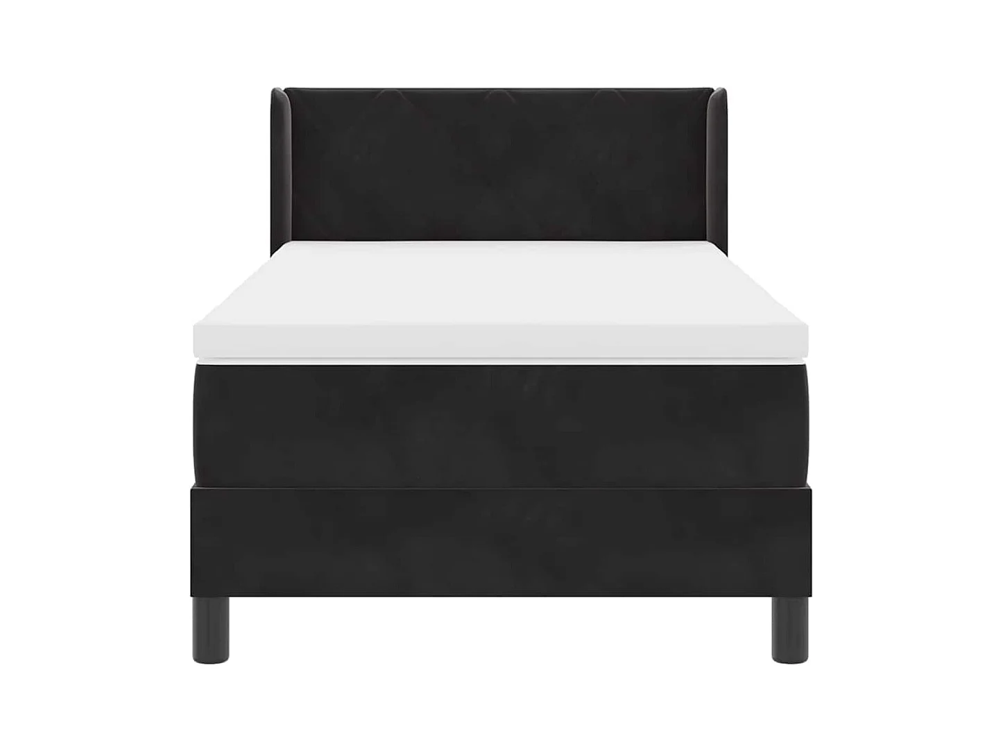 Cadre de lit avec matelas noir 100x200 cm en velours Noir