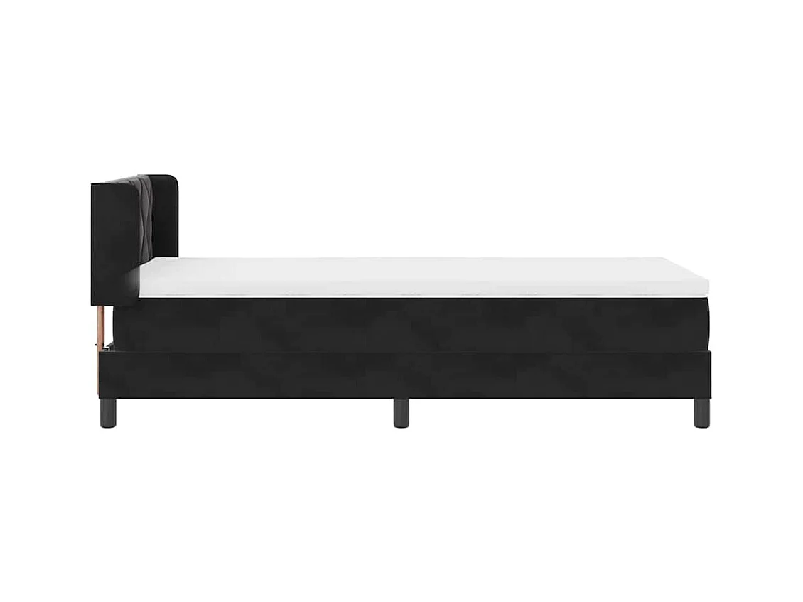 Cadre de lit avec matelas noir 100x200 cm en velours Noir