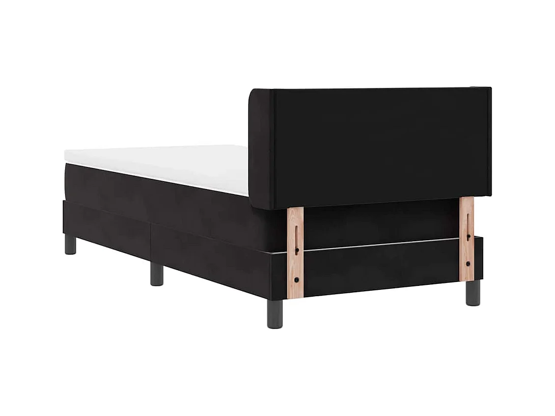 Cadre de lit avec matelas noir 100x200 cm en velours Noir