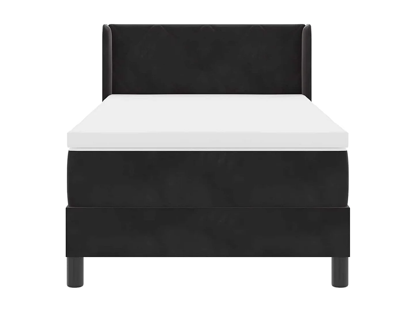 Cama con Somier y Colchón Negra 100x200 cm Terciopelo Negro