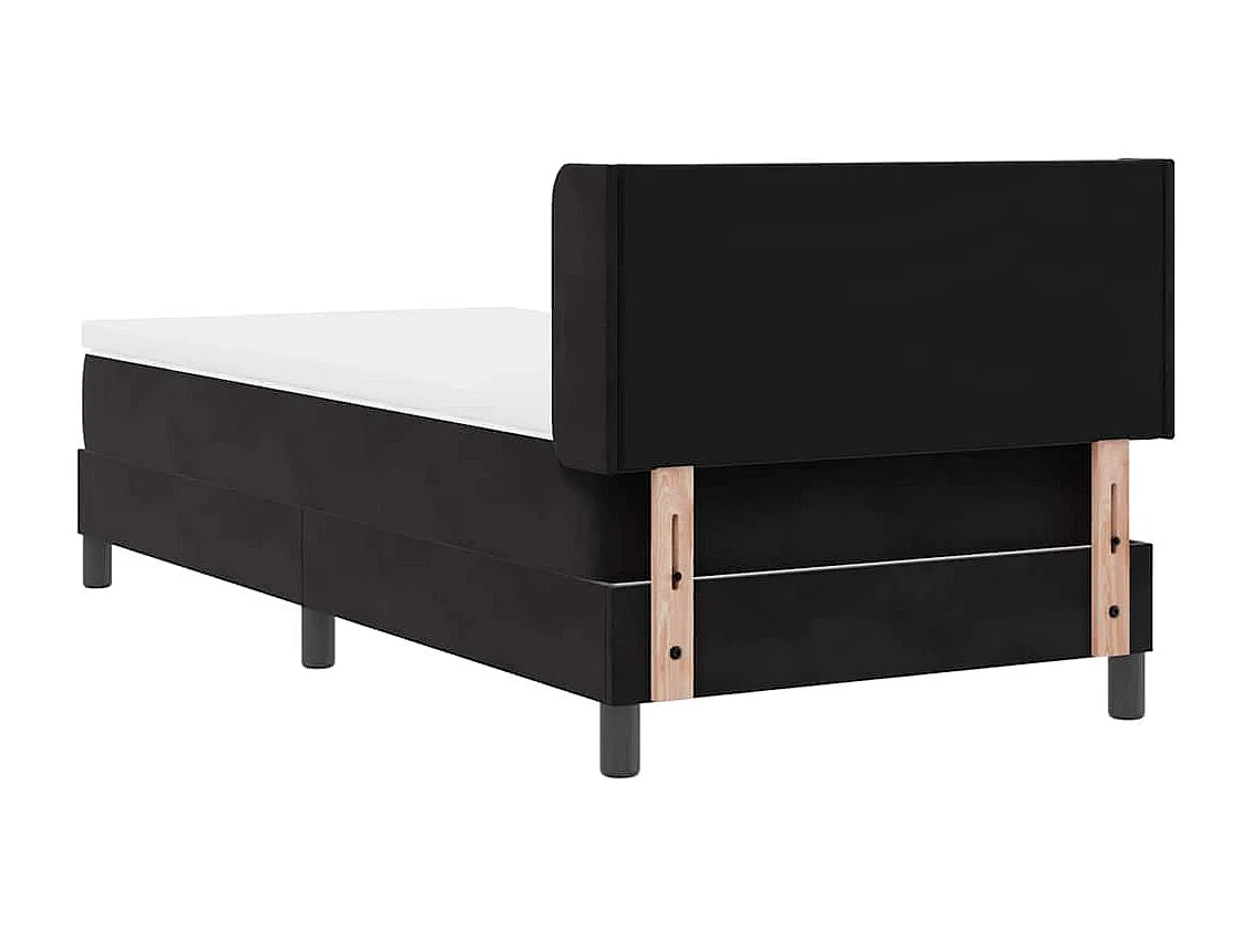 Cama con Somier y Colchón Negra 100x200 cm Terciopelo Negro