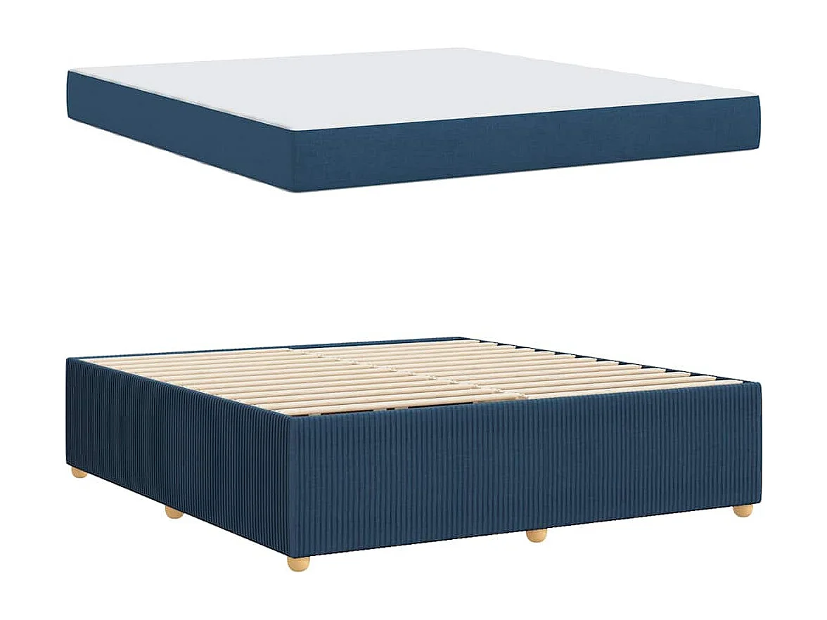 Bedframe met matras met matras Blauw 180 x 200 cm Stof