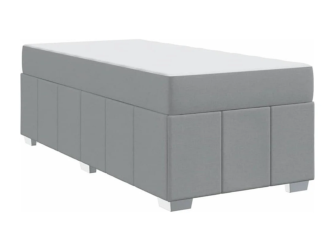 Cadre de lit avec matelas Gris clair 120 x 190 cm tissu