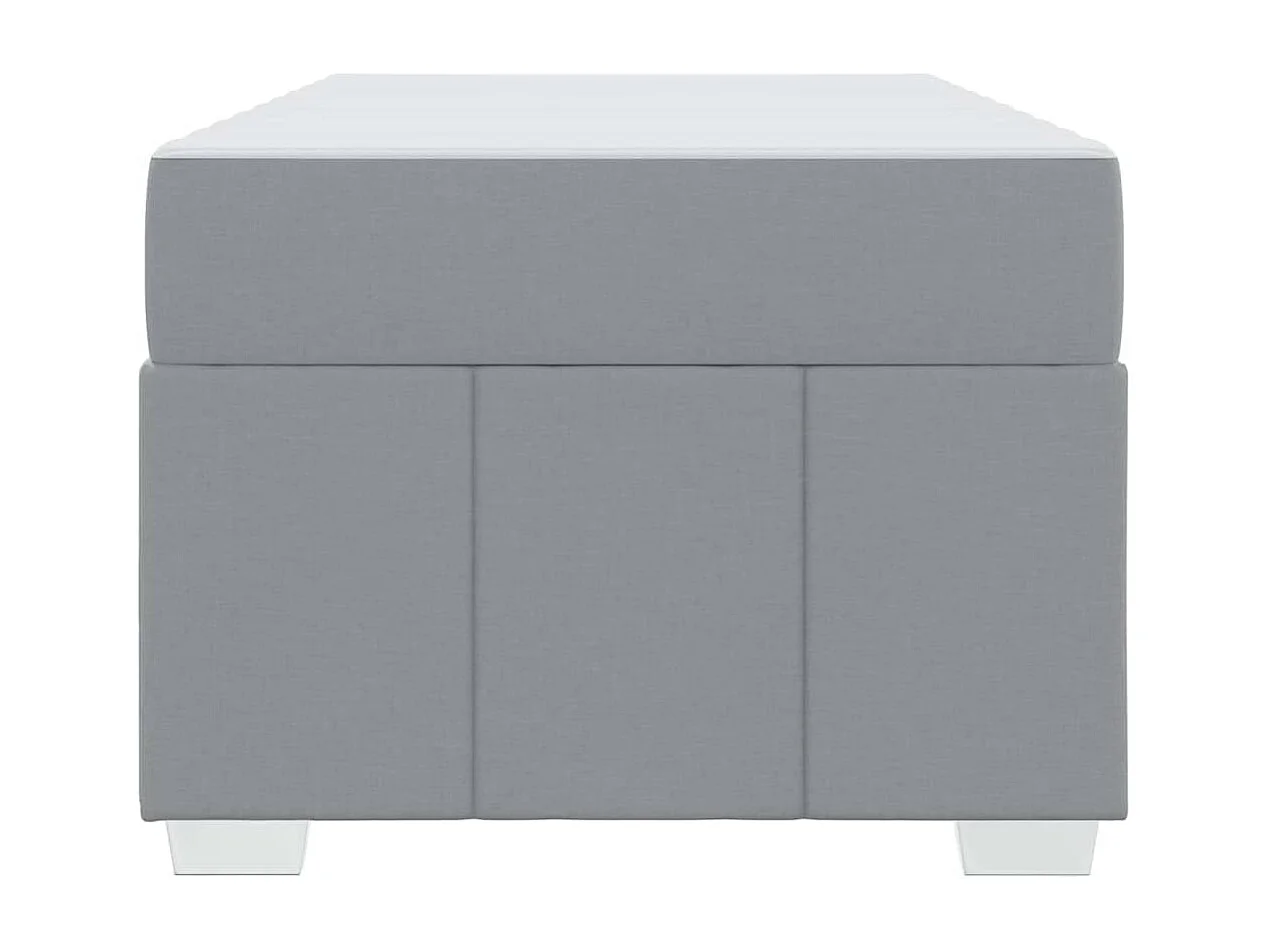 Cadre de lit avec matelas Gris clair 120 x 190 cm tissu