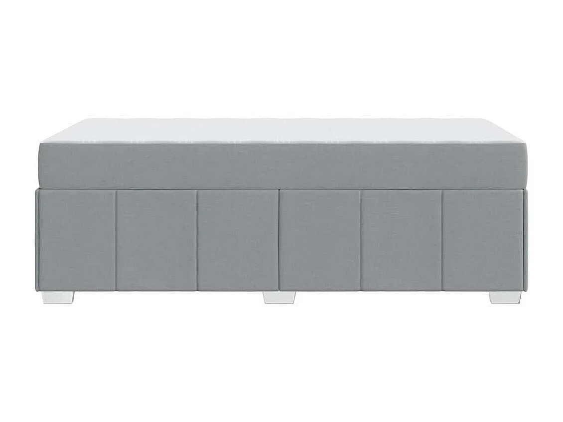 Cadre de lit avec matelas Gris clair 120 x 190 cm tissu