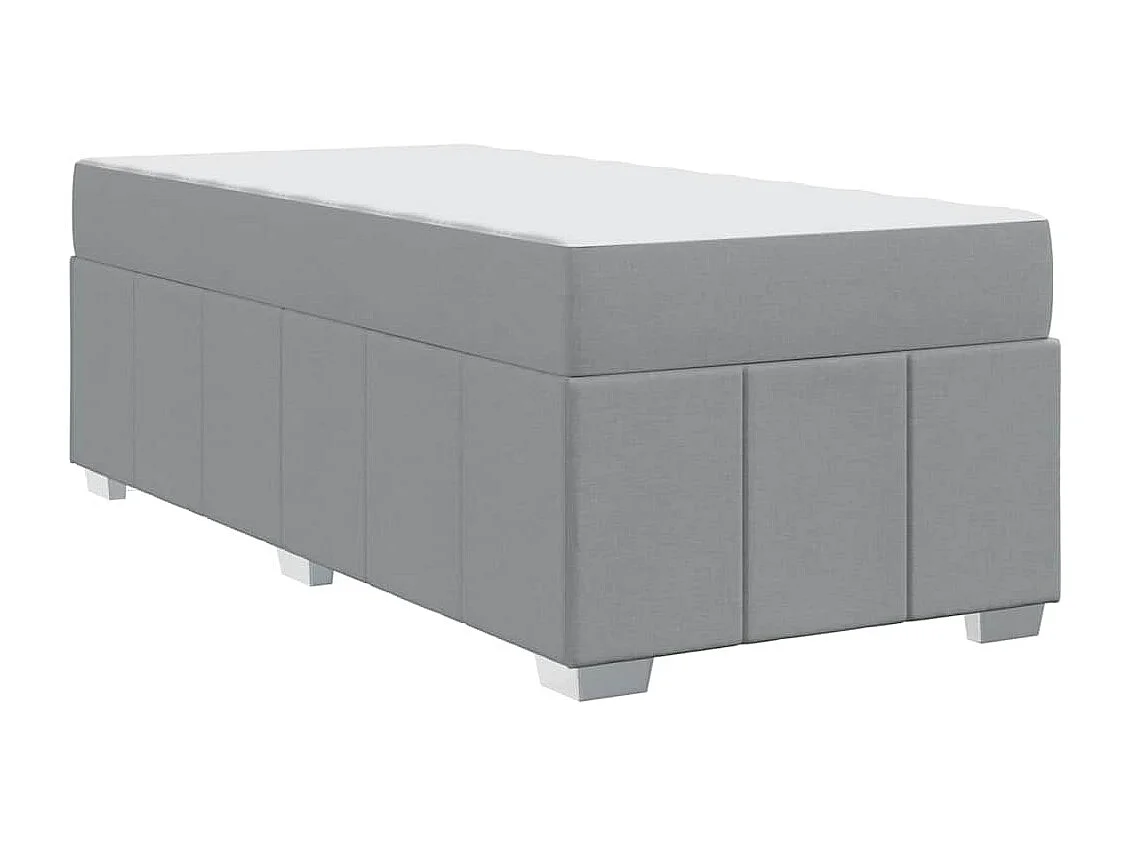 Cadre de lit avec matelas Gris clair 120 x 190 cm tissu