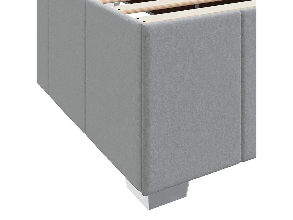 Cadre de lit avec matelas Gris clair 120 x 190 cm tissu