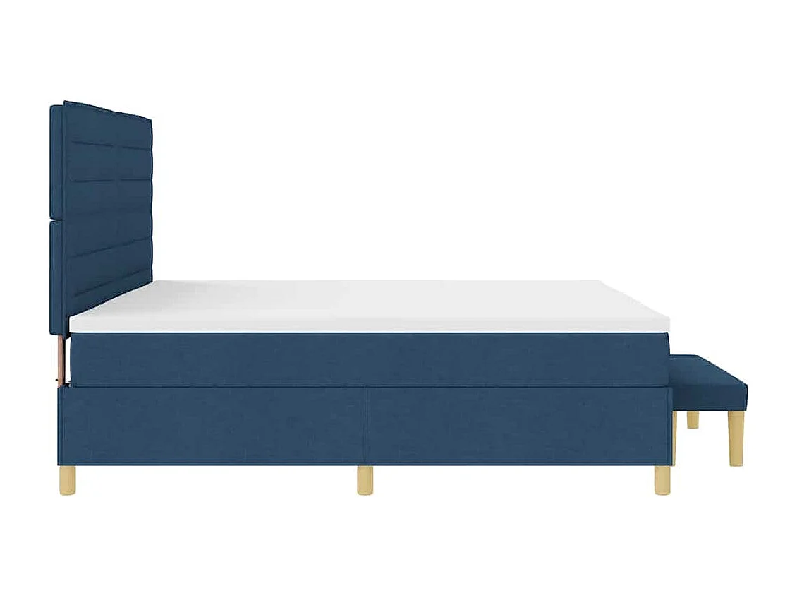 Cama tipo Box Spring con colchón Azul 200 x 200 cm tela
