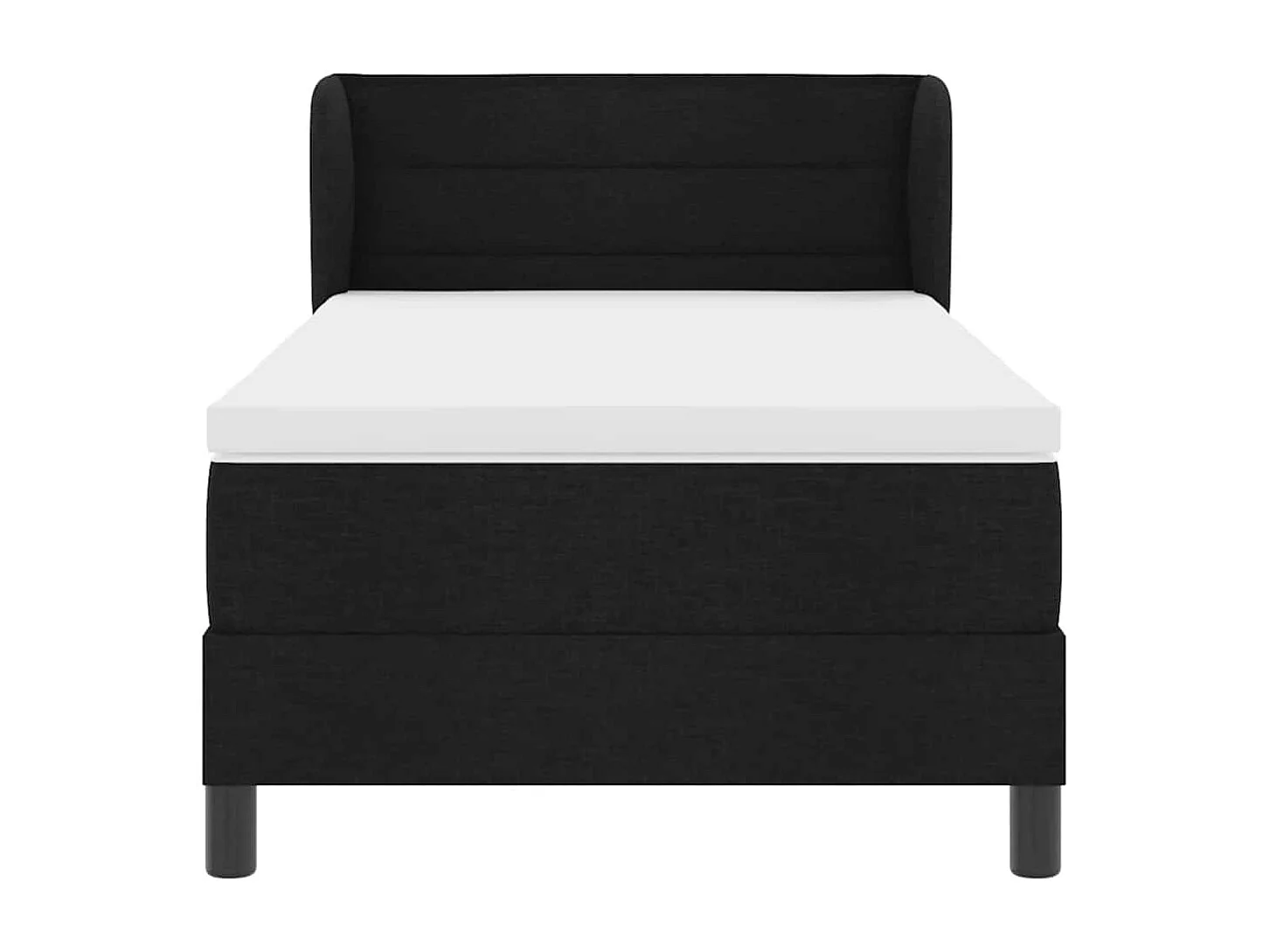 Cadre de lit avec matelas avec matelas Noir 80 x 200 cm tissu