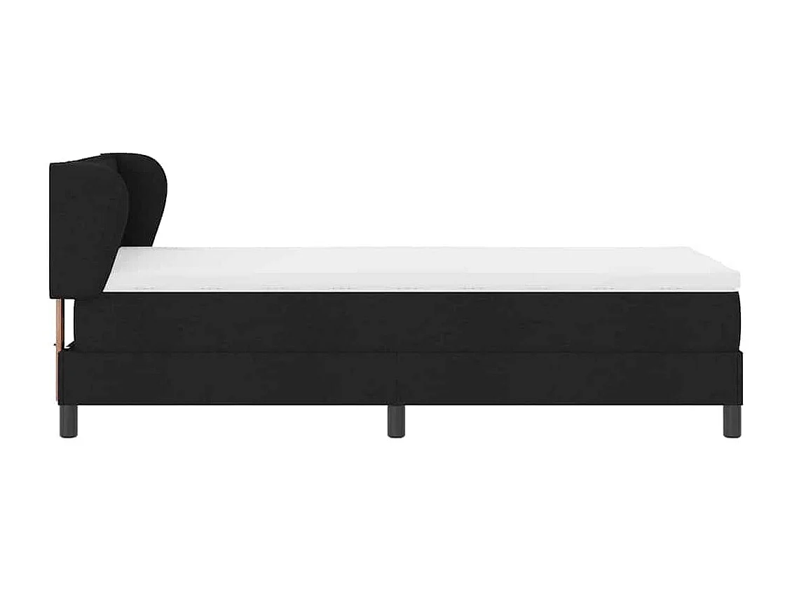 Cadre de lit avec matelas avec matelas Noir 80 x 200 cm tissu