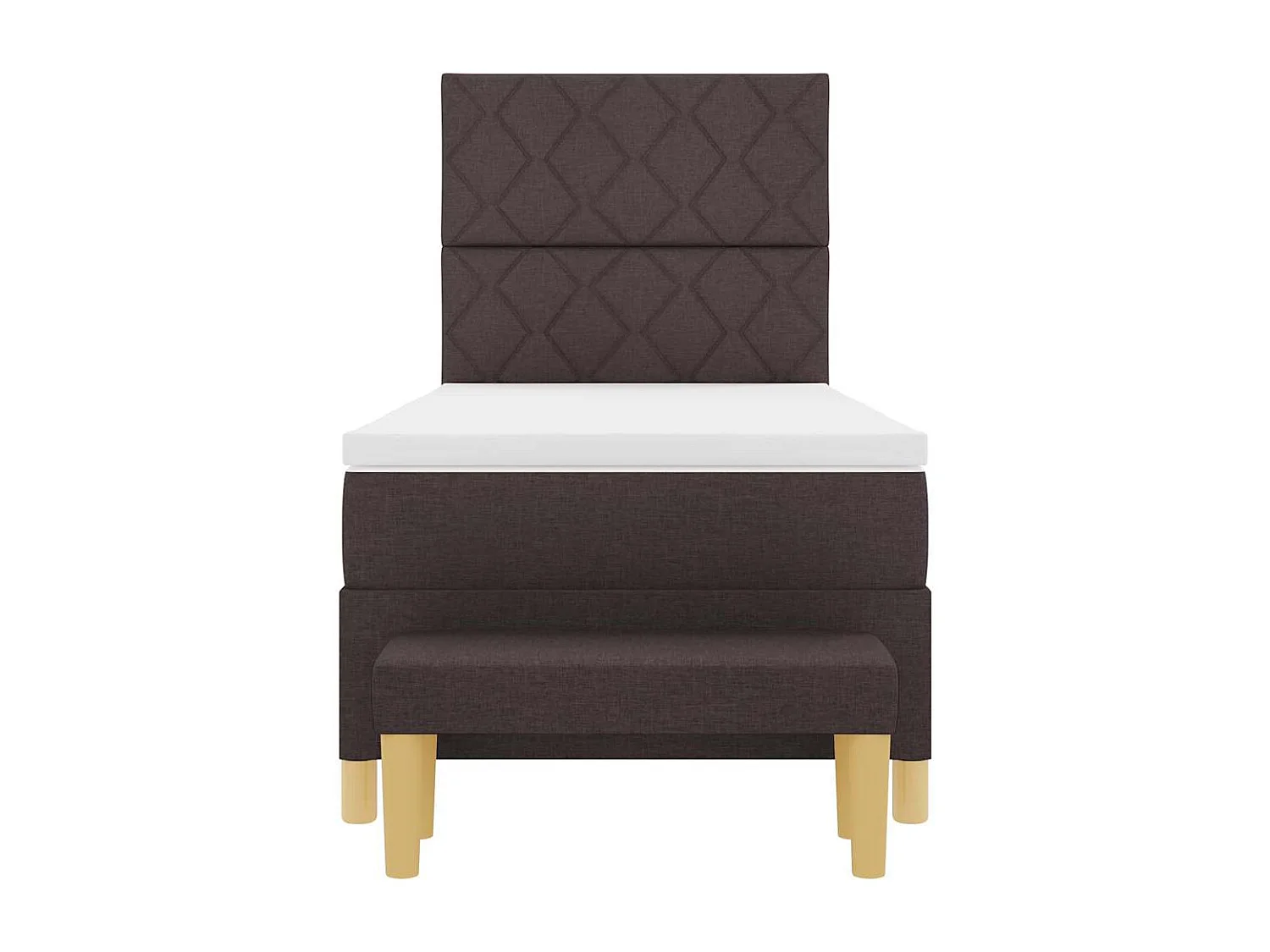 Cadre de lit avec matelas Marron foncé 100 x 200 cm tissu