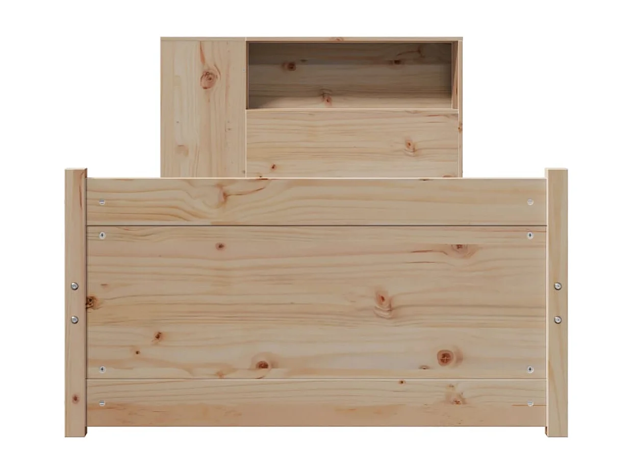 Lit bibliothèque sans matelas 100x200 cm bois massif de pin